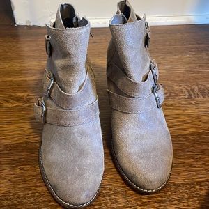 Dolce Vita Beige Buckled Ankle Booties